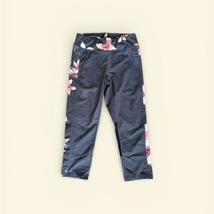 Roxy Kids Leggings with Pink Floral Accents